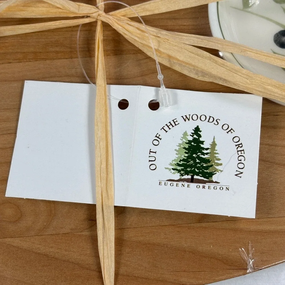Out of the Woods of Oregon Red Alder Wood Bread & Oil Board w/ Ceramic Bowl NEW